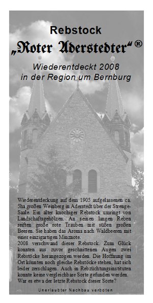 Roter Aderstedter Etikettrückseite